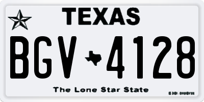 TX license plate BGV4128