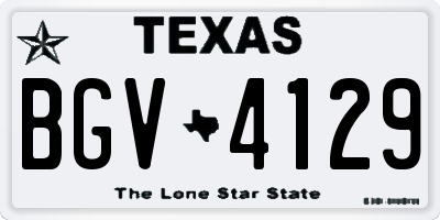 TX license plate BGV4129