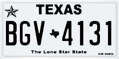 TX license plate BGV4131