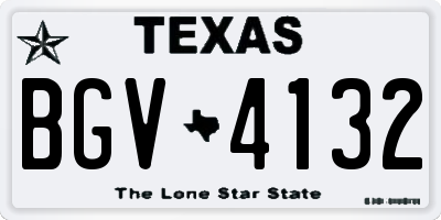 TX license plate BGV4132