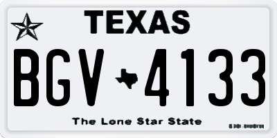 TX license plate BGV4133