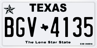 TX license plate BGV4135