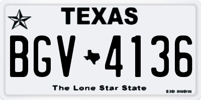 TX license plate BGV4136