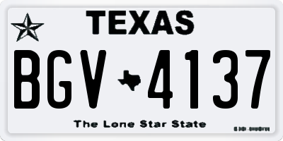 TX license plate BGV4137