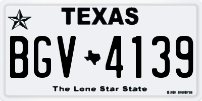 TX license plate BGV4139
