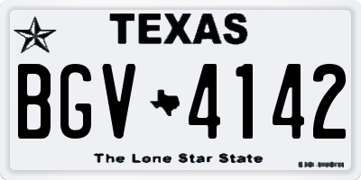 TX license plate BGV4142