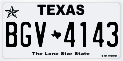TX license plate BGV4143