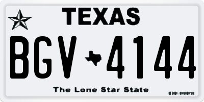 TX license plate BGV4144