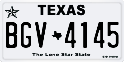 TX license plate BGV4145