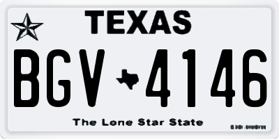 TX license plate BGV4146
