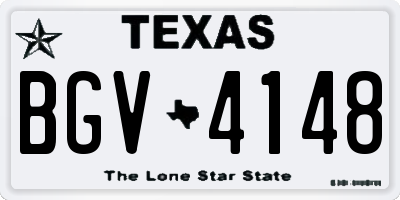 TX license plate BGV4148