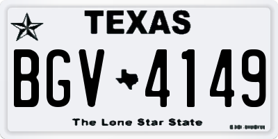 TX license plate BGV4149
