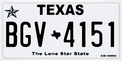 TX license plate BGV4151