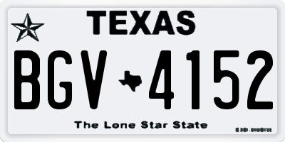 TX license plate BGV4152