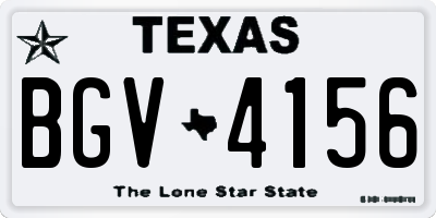 TX license plate BGV4156