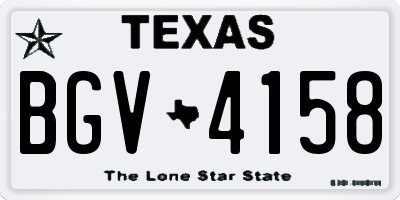 TX license plate BGV4158