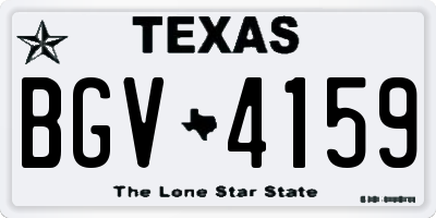 TX license plate BGV4159