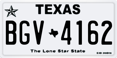 TX license plate BGV4162
