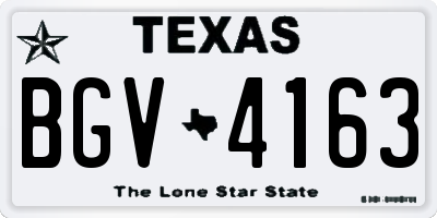TX license plate BGV4163