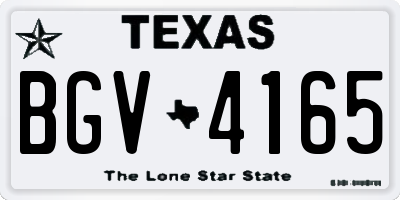 TX license plate BGV4165