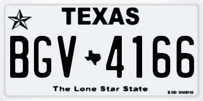 TX license plate BGV4166