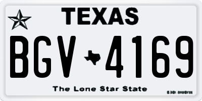 TX license plate BGV4169