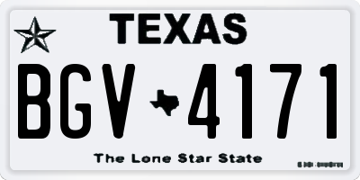 TX license plate BGV4171