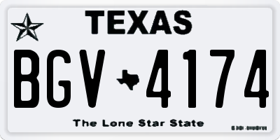 TX license plate BGV4174