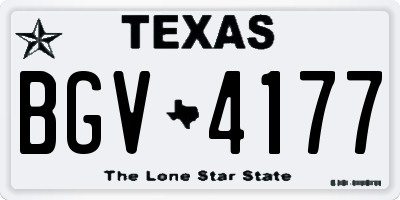 TX license plate BGV4177