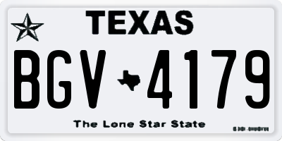 TX license plate BGV4179