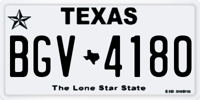 TX license plate BGV4180