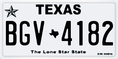 TX license plate BGV4182