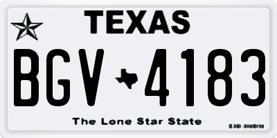 TX license plate BGV4183