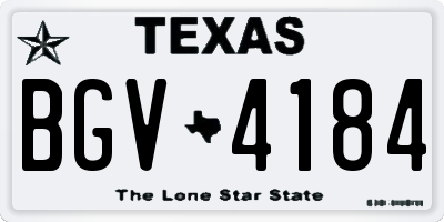 TX license plate BGV4184