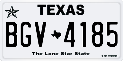 TX license plate BGV4185