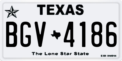 TX license plate BGV4186