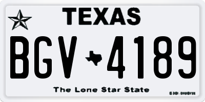 TX license plate BGV4189