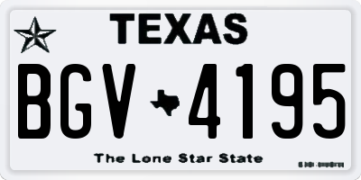 TX license plate BGV4195