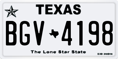 TX license plate BGV4198