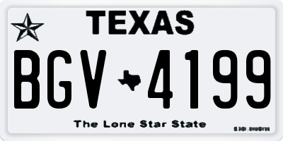 TX license plate BGV4199