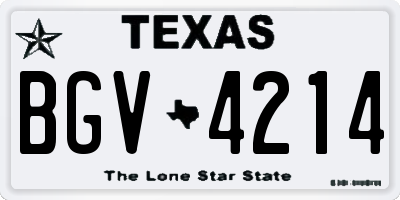 TX license plate BGV4214