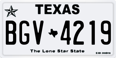 TX license plate BGV4219