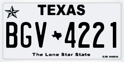 TX license plate BGV4221