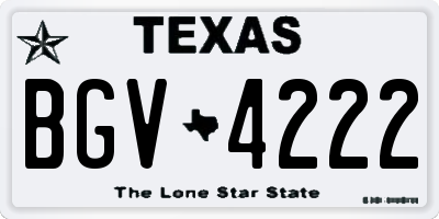 TX license plate BGV4222