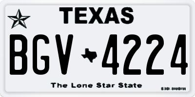 TX license plate BGV4224