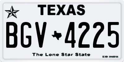 TX license plate BGV4225