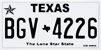 TX license plate BGV4226