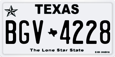 TX license plate BGV4228