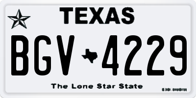 TX license plate BGV4229