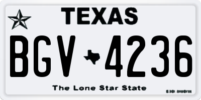 TX license plate BGV4236